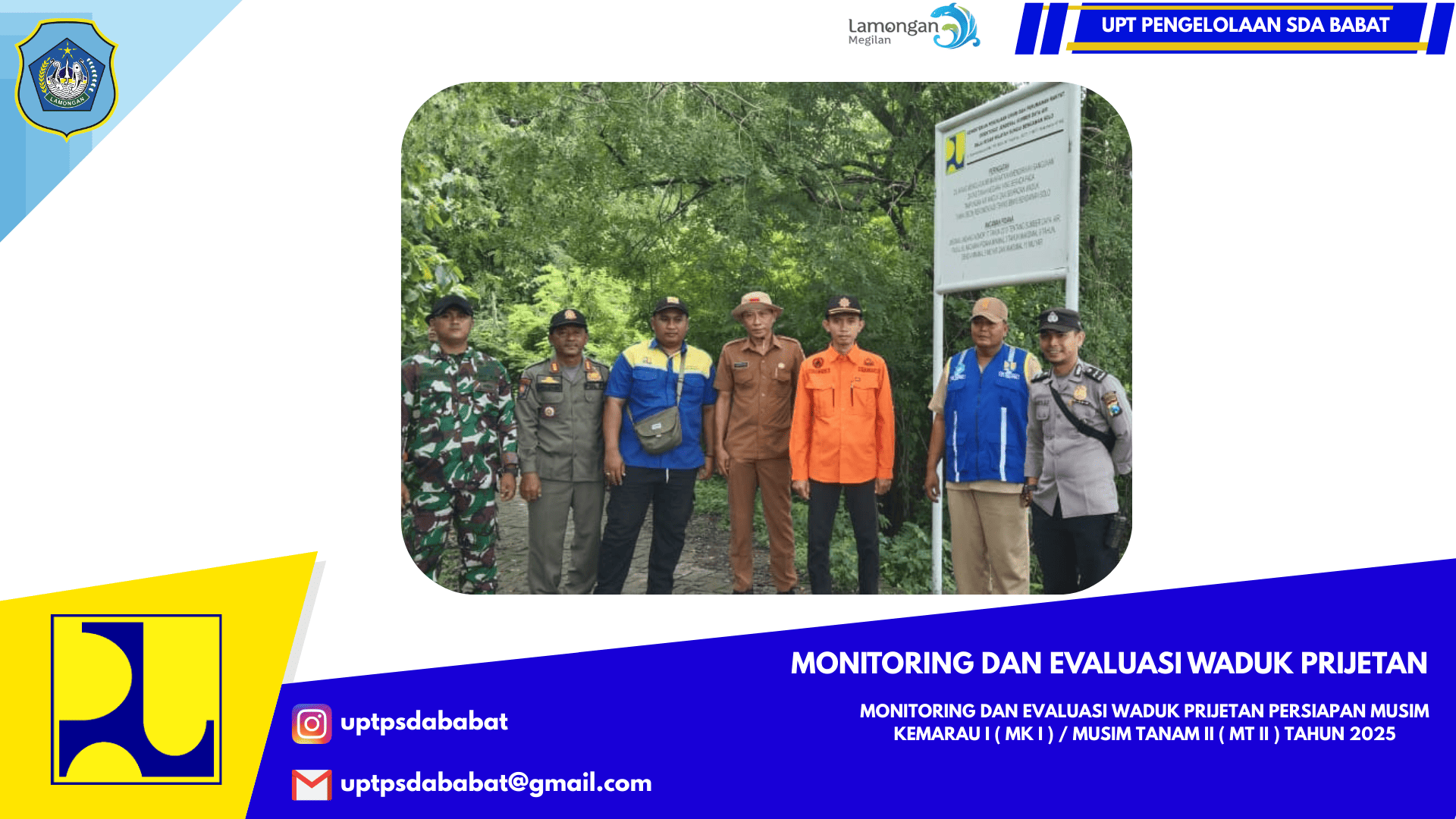 MONITORING DAN EVALUASI WADUK PRIJETAN BERSAMA MUSPIKA KEDUNGPRING