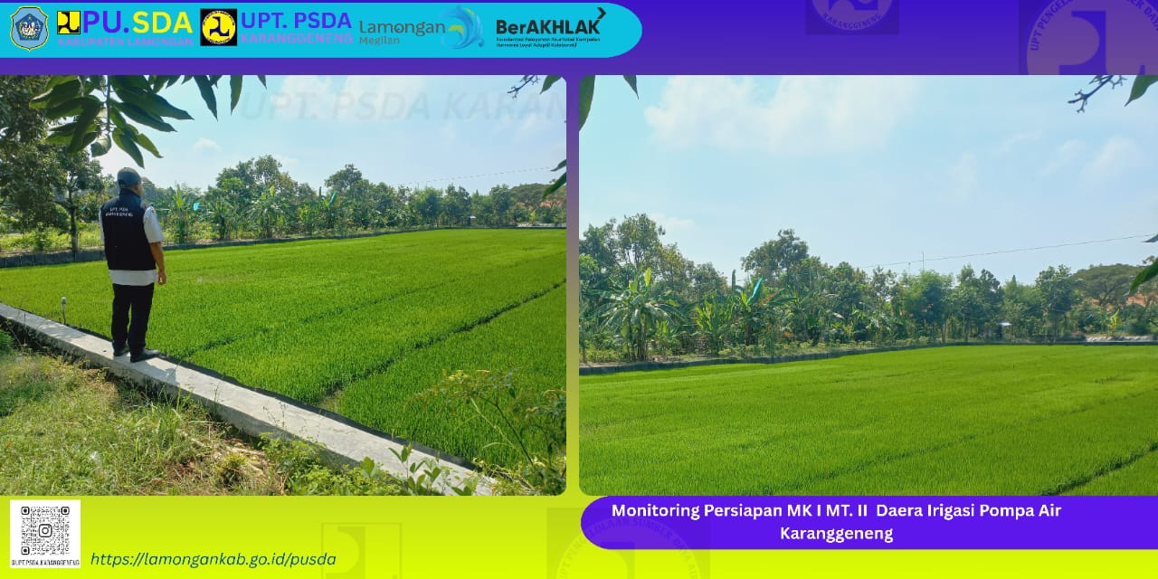 Monitoring Persiapan MK I MT. II  Daera Irigasi Pompa Air  Karanggeneng