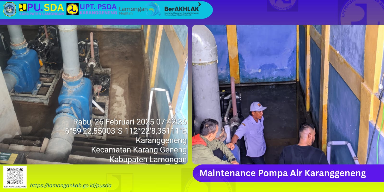 Maintenance Pompa air UPT. PSDA karanggeneng