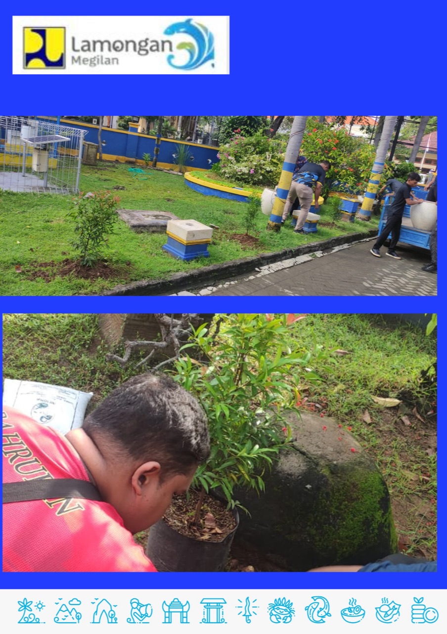 Penanaman Tanaman Pucuk Merah ditaman Kantor Dinas PU SDA