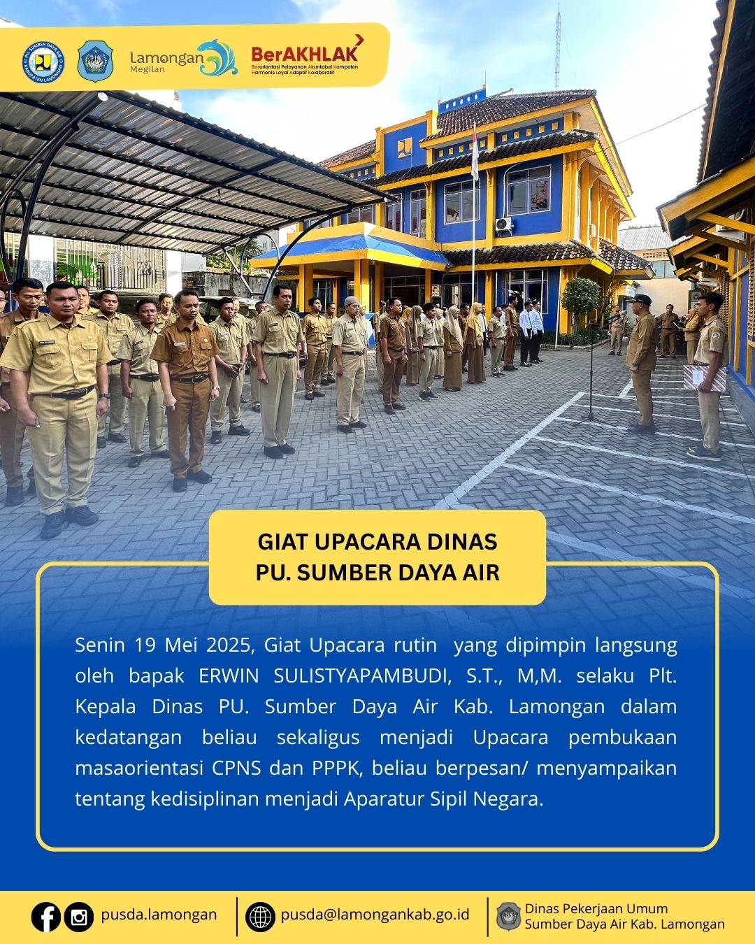 GIAT UPACARA DINASI PU. SUMBER DAYA AIR KAB. LAMONGAN