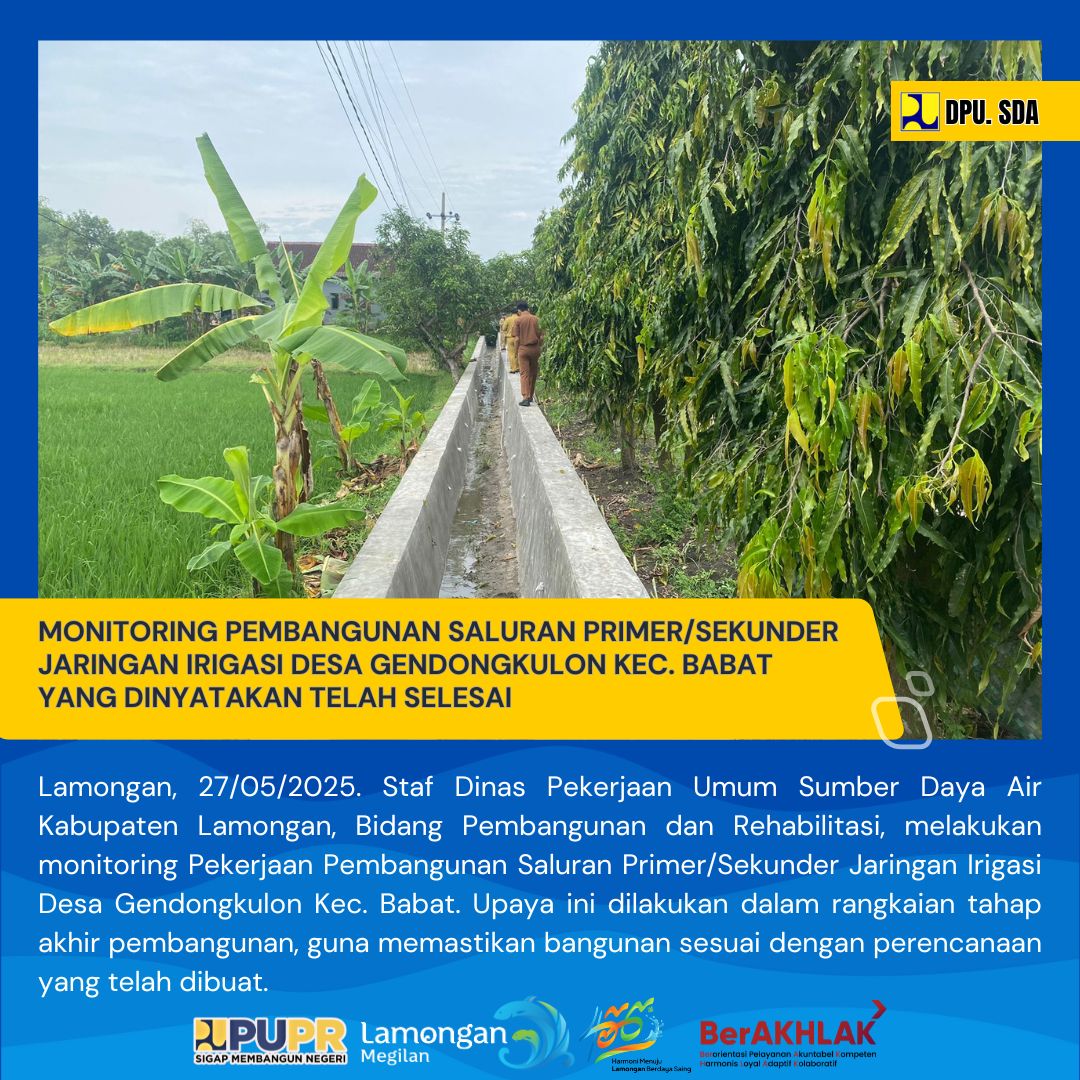MONITORING PEMBANGUNAN YANG TELAH DINYATAKAN SELESAI