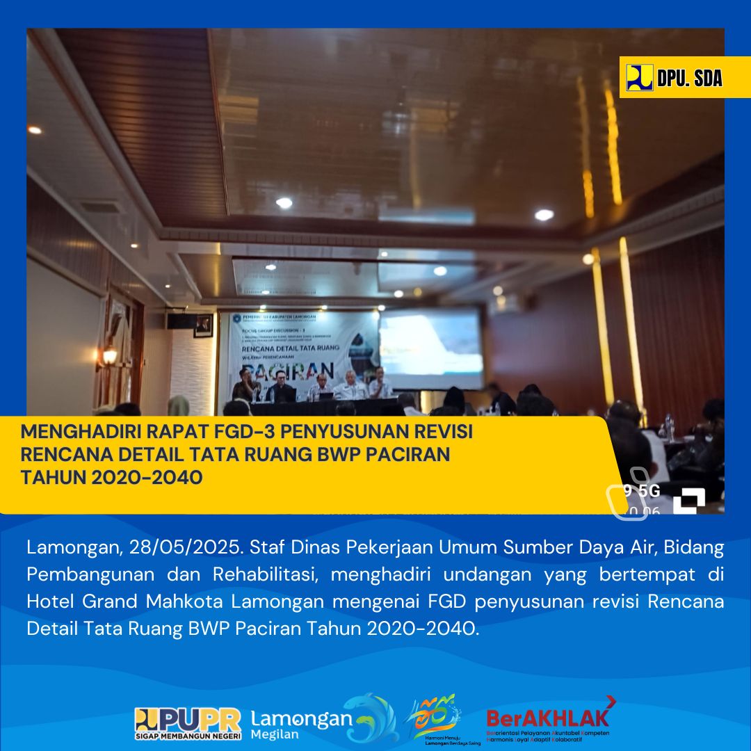 UNDANGAN FGD-3 PENYUSUNAN REVISI RENCANA DETAIL TATA RUANG BWP PACIRAN TAHUN 2020-2040