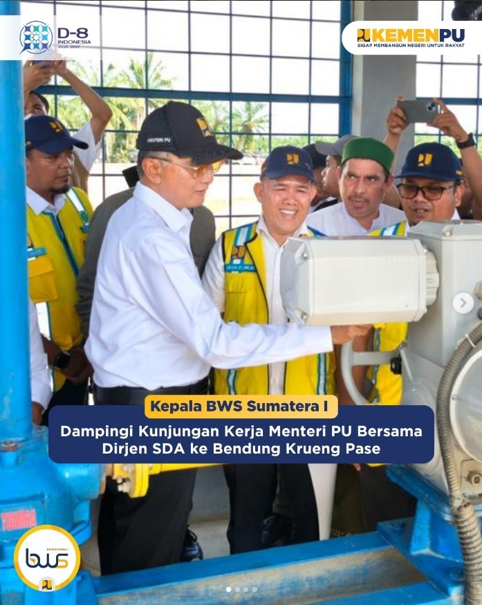 Foto: Kunjungan Kerja Menteri PU bersama Dirjen SDA ke Bendung Irigasi Krueng Pase, Aceh Utara