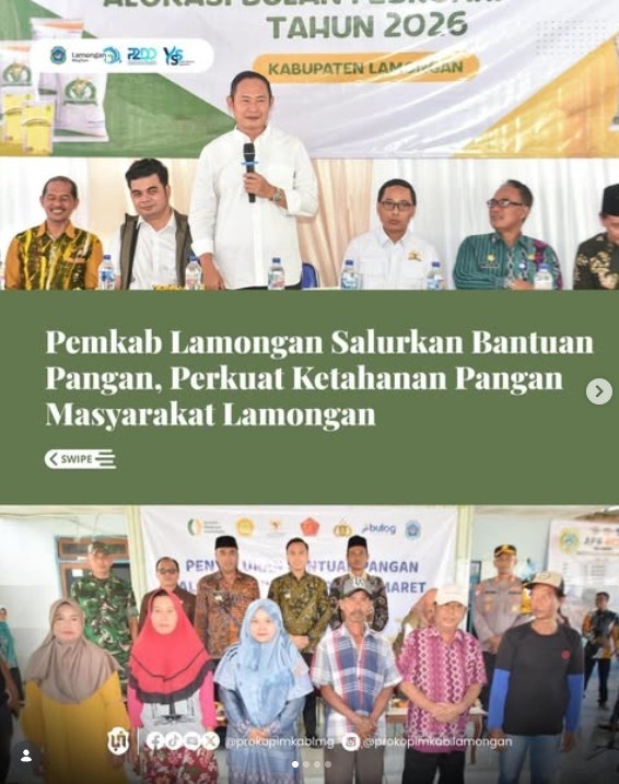 Foto: Pemkab Lamongan Salurkan Bantuan Pangan, Perkuat Ketahanan Pangan Masyarakat Lamongan