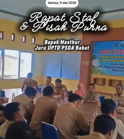 Foto: Momen Haru di UPTD PSDA Babat: Rapat Staf hingga Pelepasan Purna Tugas Bapak Masthur