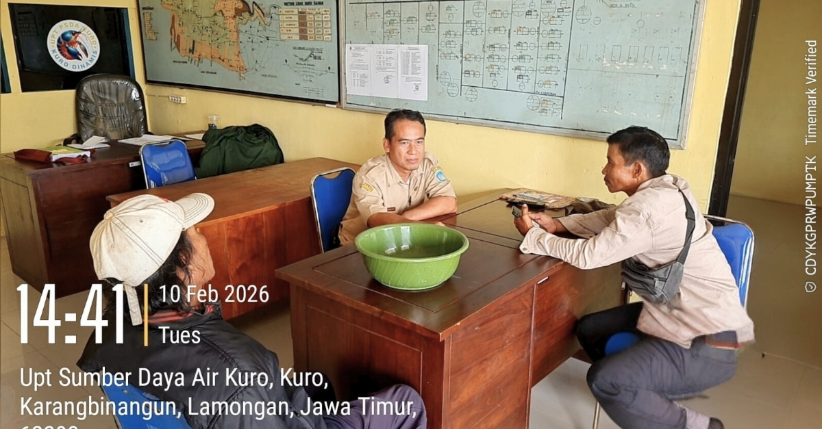 Foto: Koordinasi UPTD PSDA Kuro bersama Tokoh Masyarakat terkait Penanganan Banjir Bengawan Jero