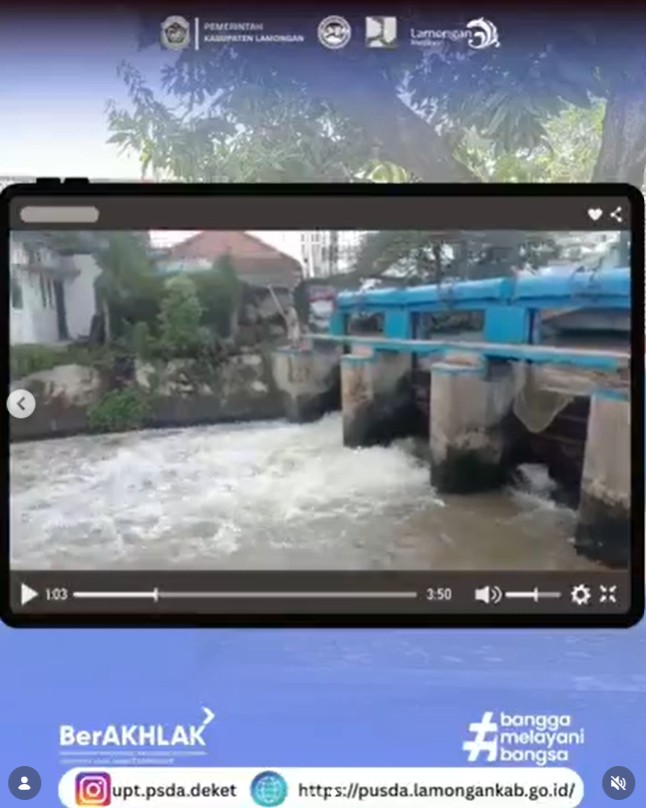 Foto: Kegiatan Pembukaan Pintu Dam Deket Terkait Pengendalian Banjir Kota oleh Juru Deket