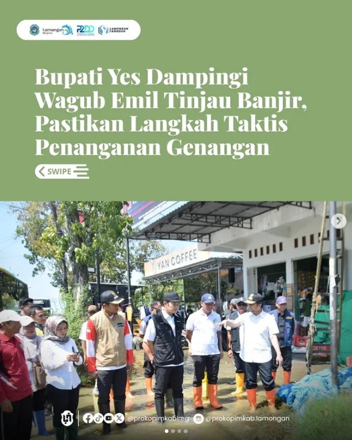 Foto: Bupati Yes Dampingi Wagub Emil Tinjau Banjir, Pastikan Langkah Taktis Penanganan Genangan
