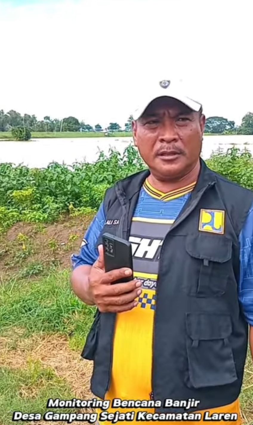 Foto: Monitoring Bencana Banjir Desa Gampang Sejati Kecamatan Laren