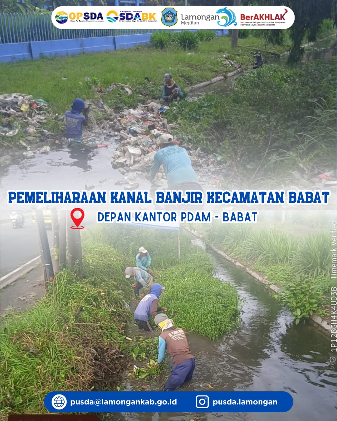 Foto: PEMELIHARAAN KANAL BANJIR KECAMATAN BABAT