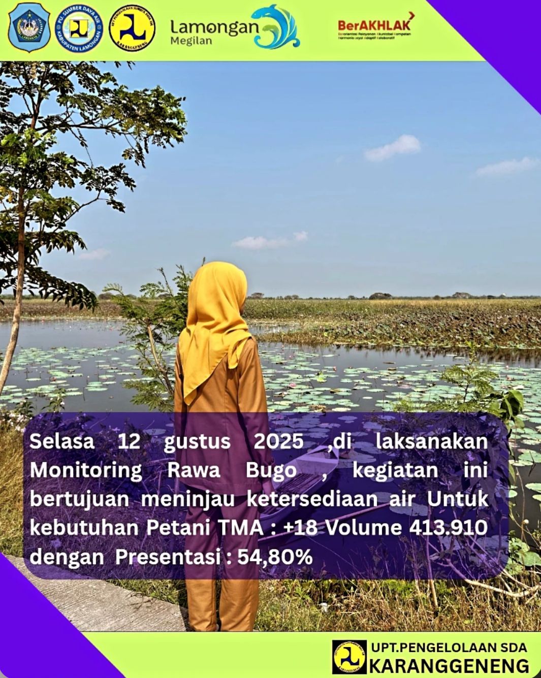 Foto: Monitoring Daerah Irigasi Rawa Bogo