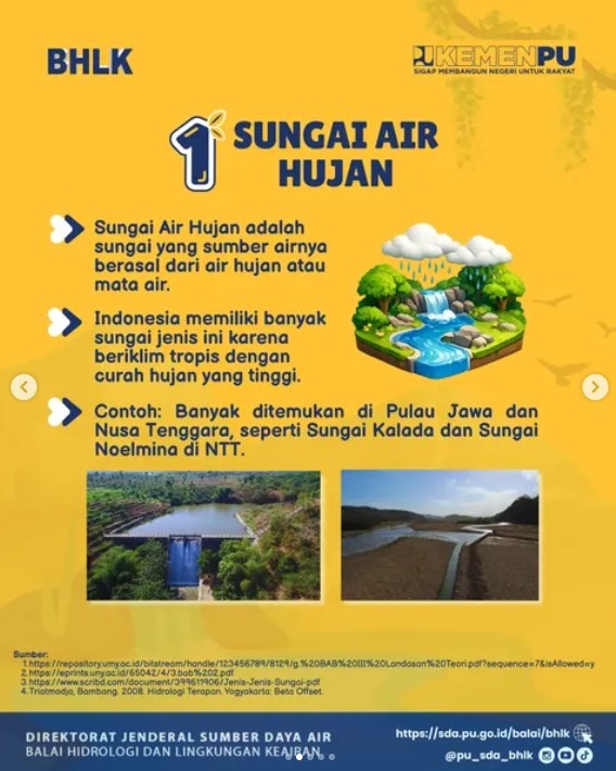 Foto: Jenis Sungai Berdasarkan Jenis Airnya