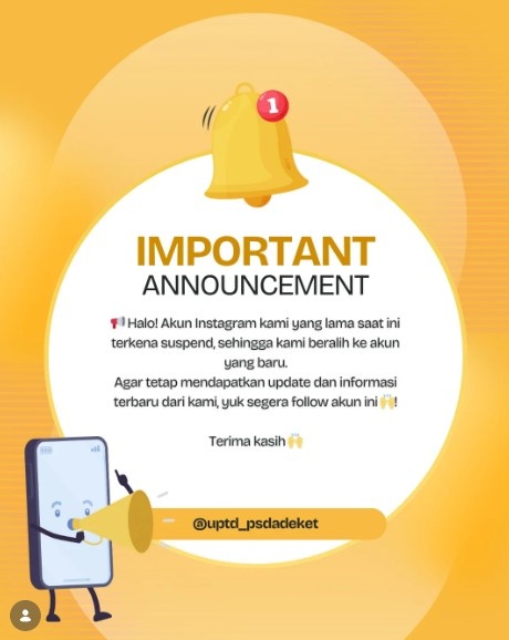 Foto: Akun Instagram UPTD PSDA DEKET
