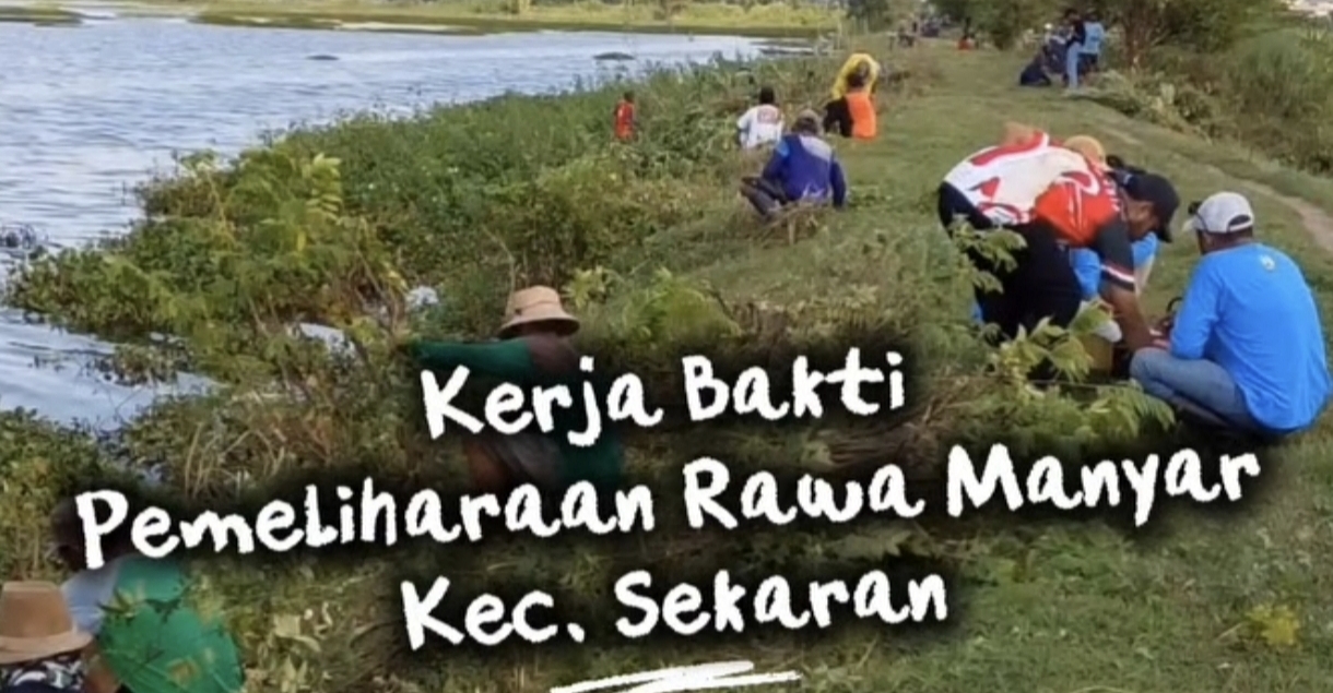 Foto: Gotong Royong Bersihkan Rawa Manyar, UPTD PSDA Babat Gandeng HIPPA dan Masyarakat