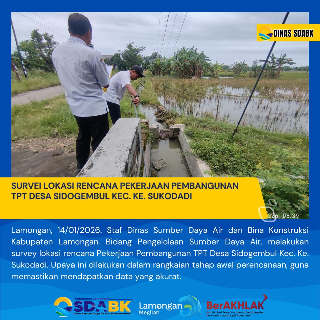 Foto: SURVEI PERENCANAAN PEKERJAAN PEMBANGUNAN TPT DESA SIDOGEMBUL KEC. KE. SUKODADI