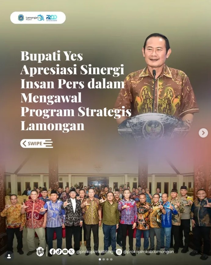 Foto: Bupati Yes Apresiasi Sinergi Insan Pers dalam Mengawal Program Strategis Lamongan