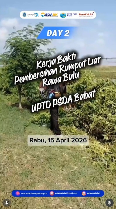 Foto: Pembersihan Berkelanjutan Tanggul Rawa Bulu oleh UPTD PSDA Babat