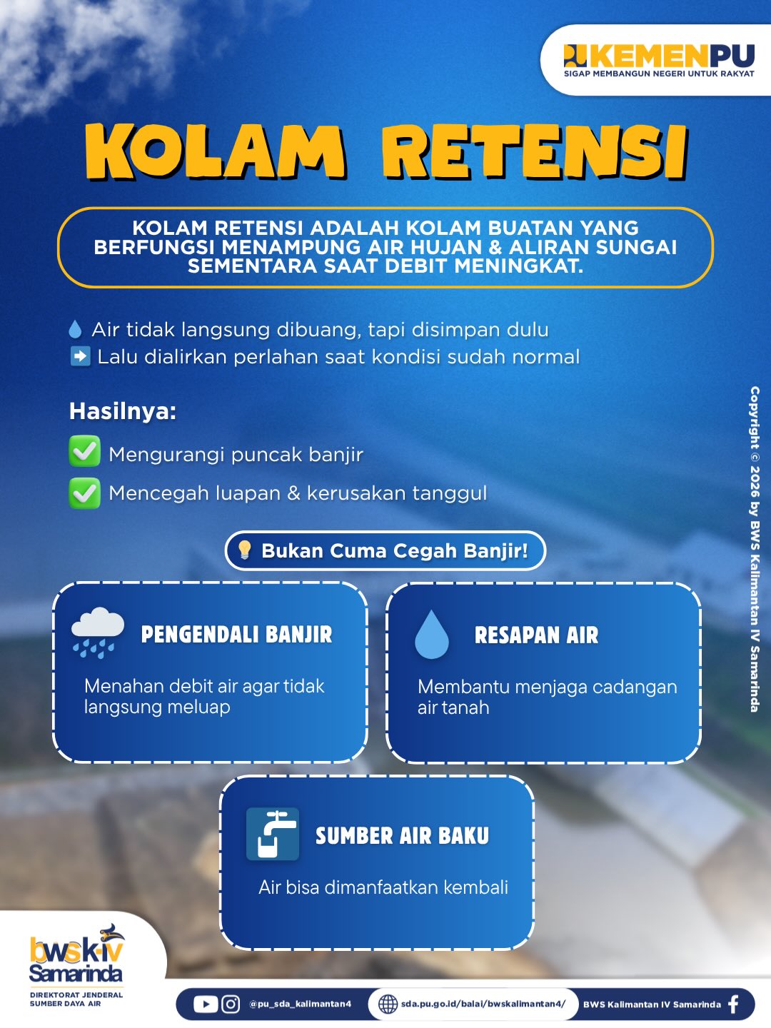 Foto: Infrastruktur Pengendali Banjir : Kolam Retensi