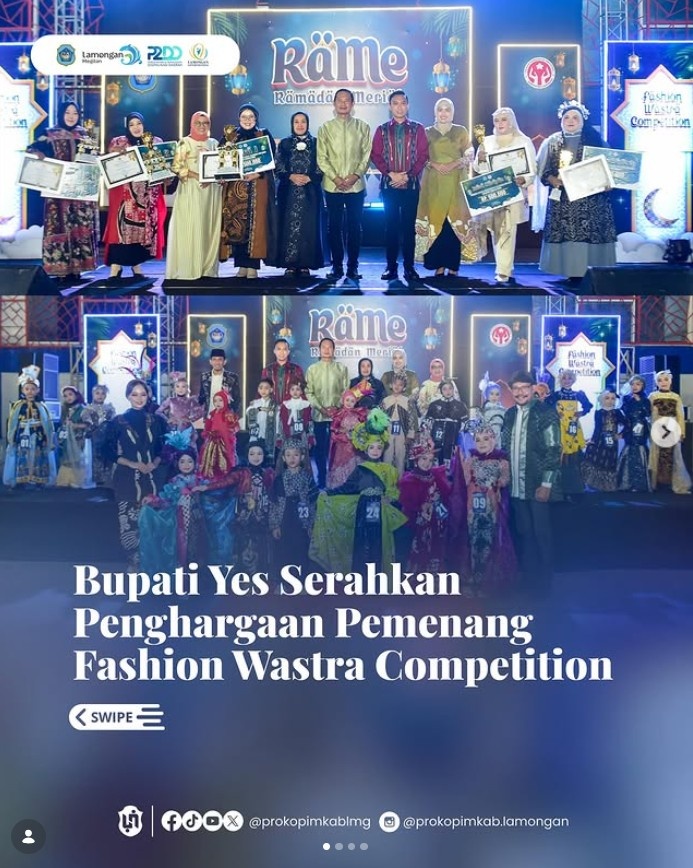 Foto: Bupati Yes Serahkan Penghargaan Pemenang Fashion Wastra Competition