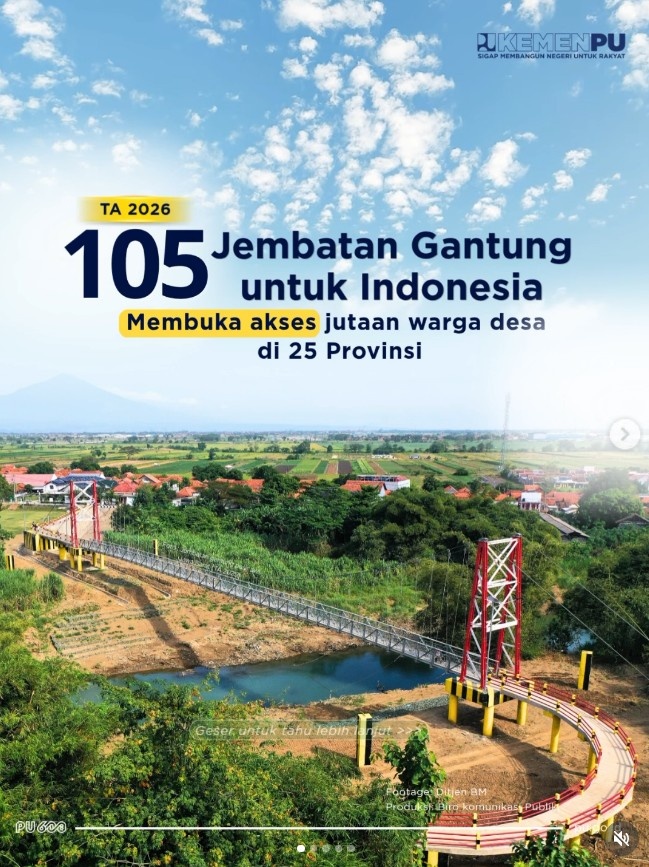 Foto: 105 Jembatan Gantung Dibangun di 25 Provinsi