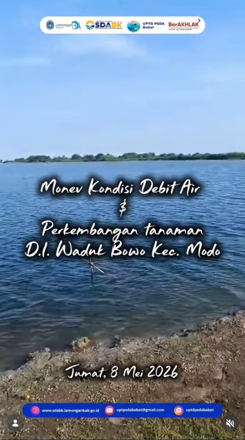 Foto: Monitoring dan Evaluasi Kondisi Debit Air di DI Waduk Bowo, Kecamatan Modo