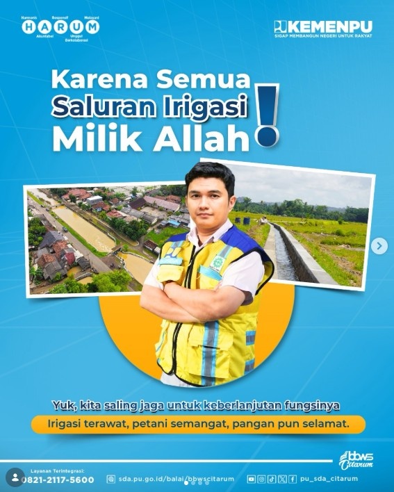 Foto: Aliran Irigasi Lancar, Sawah Subur, Ketahanan Pangan Terjaga