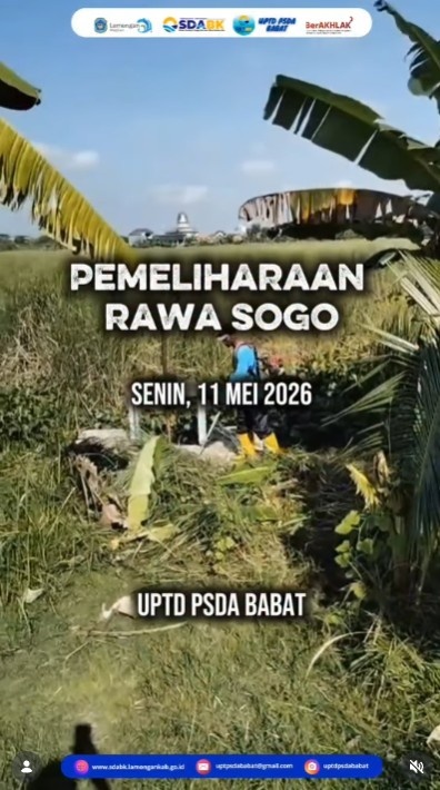 Foto: Kegiatan Pemeliharaan Rawa Sogo, Kecamatan Babat, dilaksanakan oleh UPTD PSDA