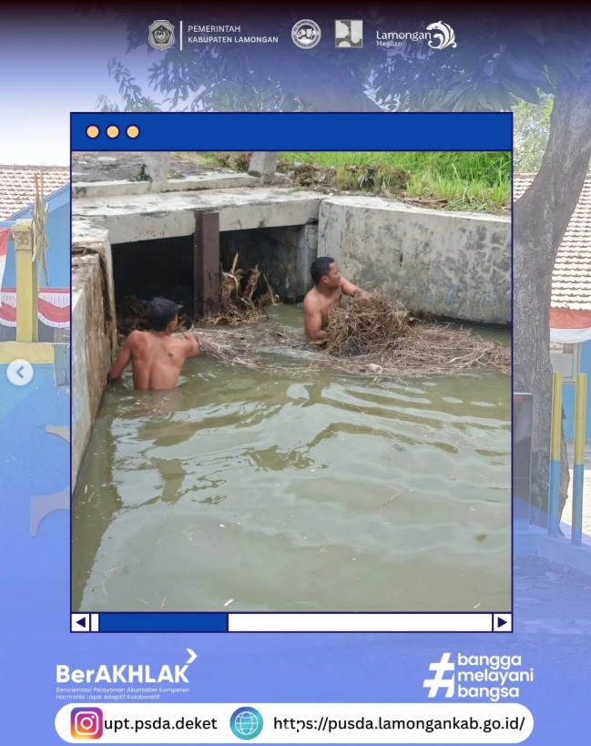Foto: Kegiatan Membersihkan Sampah di Saluran Primer BG.1 dan Kejuron Kembangbahu II
