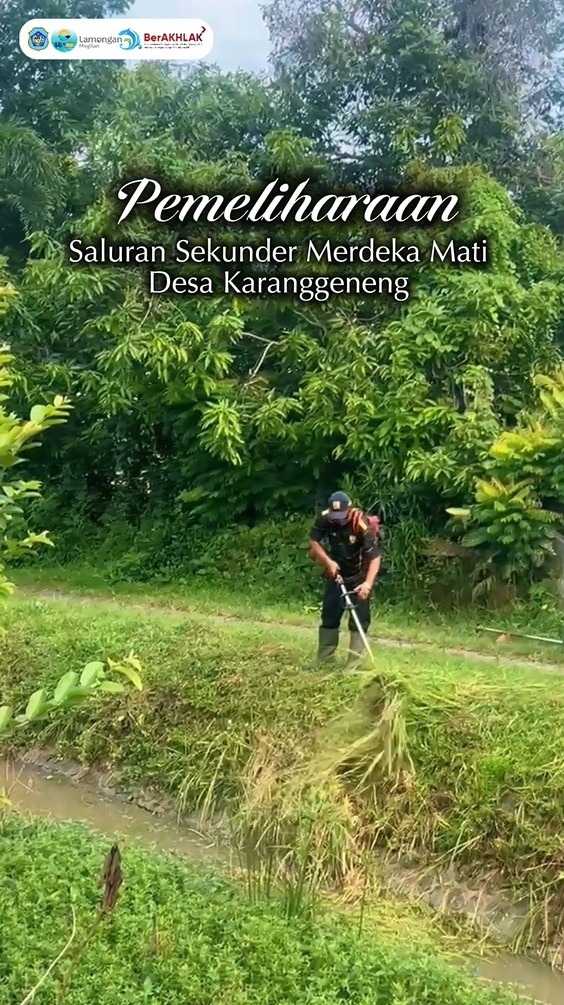 Foto: Pemeliharaan pada Saluran Sekunder Merdeka Mati Desa Karanggeneng.