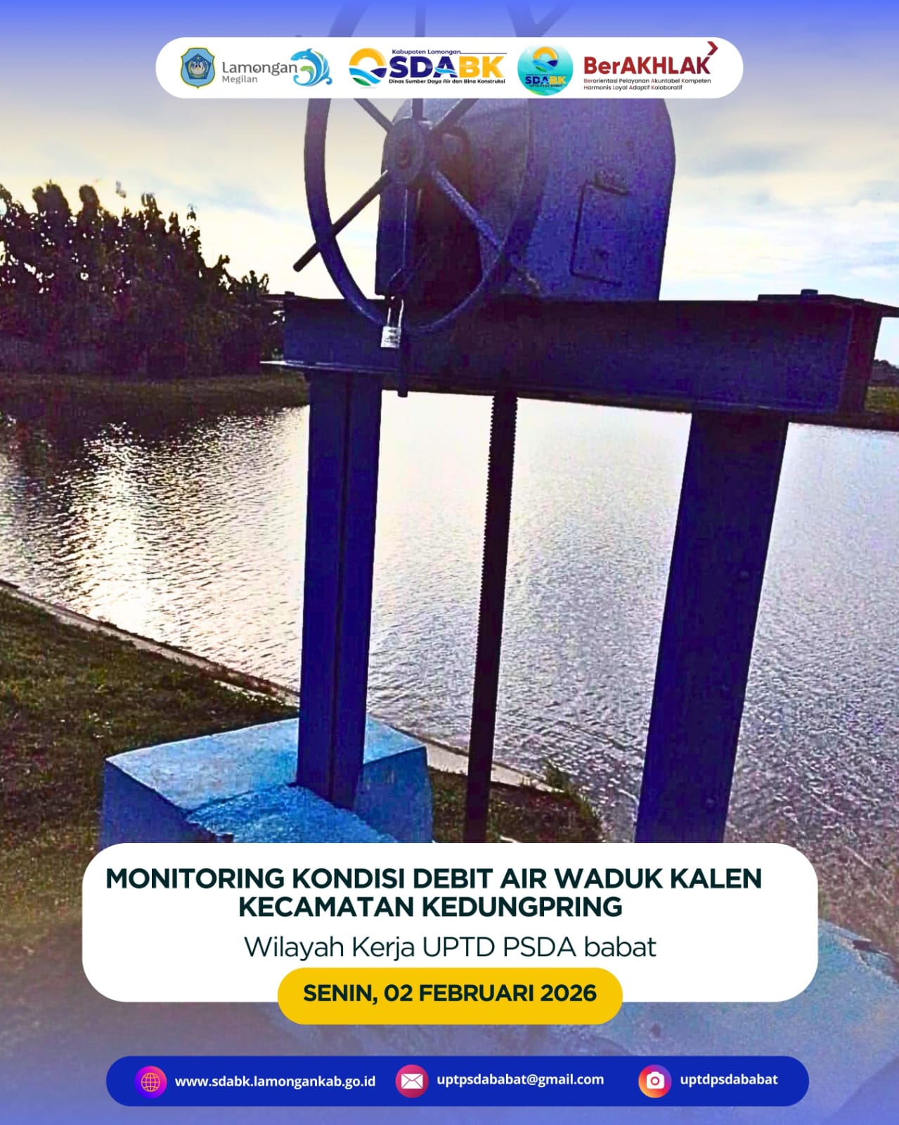 Foto: Monitoring Kondisi Debit Air Waduk Kalen