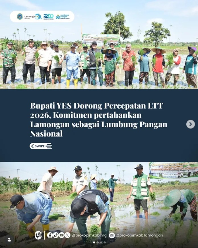 Foto: Bupati YES Dorong Percepatan LTT 2026, Komitmen pertahankan Lamongan sebagai Lumbung Pangan Nasional