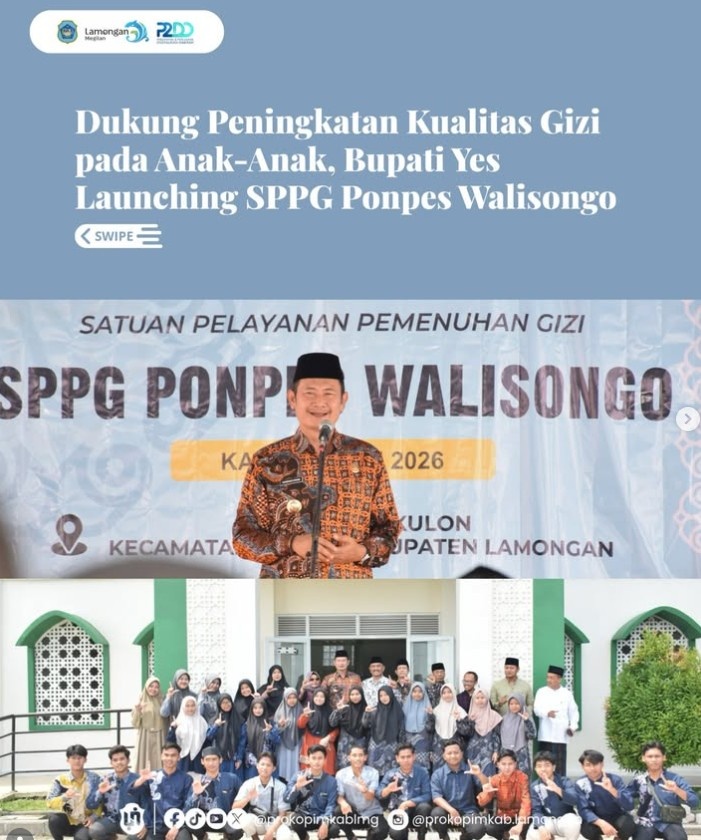 Foto: Dukung Peningkatan Kualitas Gizi pada Anak-Anak, Bupati Yes Launching SPPG Ponpes Walisongo