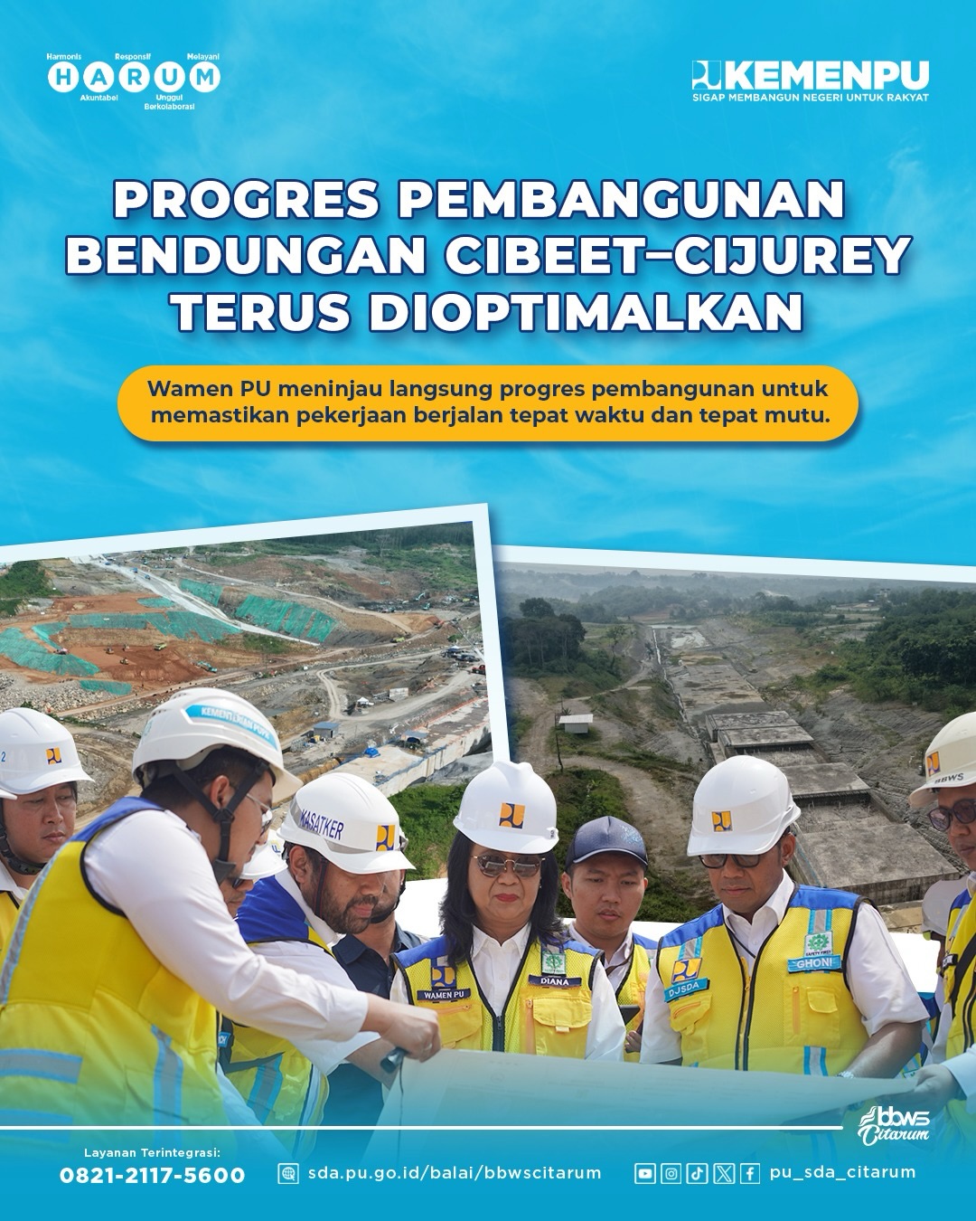 Foto: Progres Pembangunan Bendungan Cibeet-Cijurey Terus Dioptimalkan