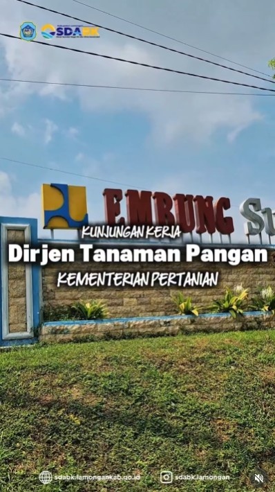 Foto: Dinas Sumber Daya Air dan Bina Konstruksi Kabupaten Lamongan turut mendampingi kunjungan kerja Direktur Jenderal Tanaman Pangan Kementerian Pertanian Republik Indonesia di Embung Sumengko