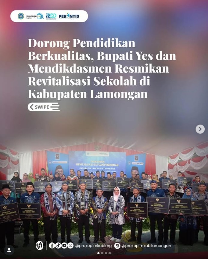 Foto: Dorong Pendidikan Berkualitas, Bupati Yes dan Mendikdasmen Resmikan Revitalisasi Sekolah di Kabupaten Lamongan