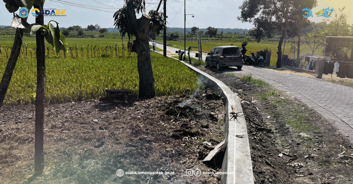Foto: Rampung Sesuai Target, SDABK Lamongan Monitoring Hasil Pembangunan TPT Desa Kreteranggon