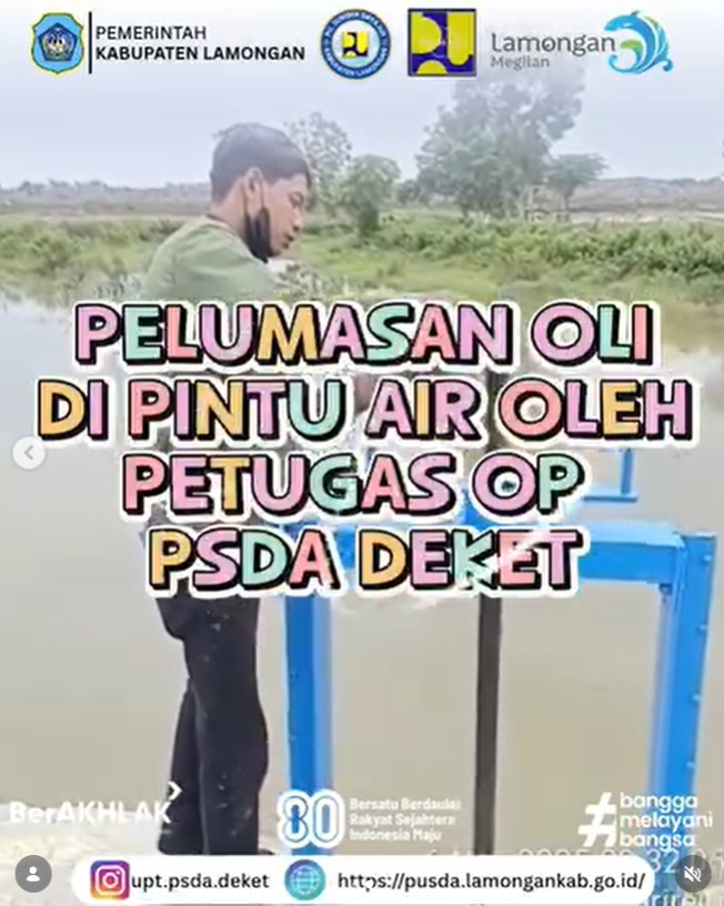 Foto: Kegiatan Pemeliharaan Rutin Pembersihan Rumput oleh Petugas OP UPT PSDA Deket di Waduk Takeran