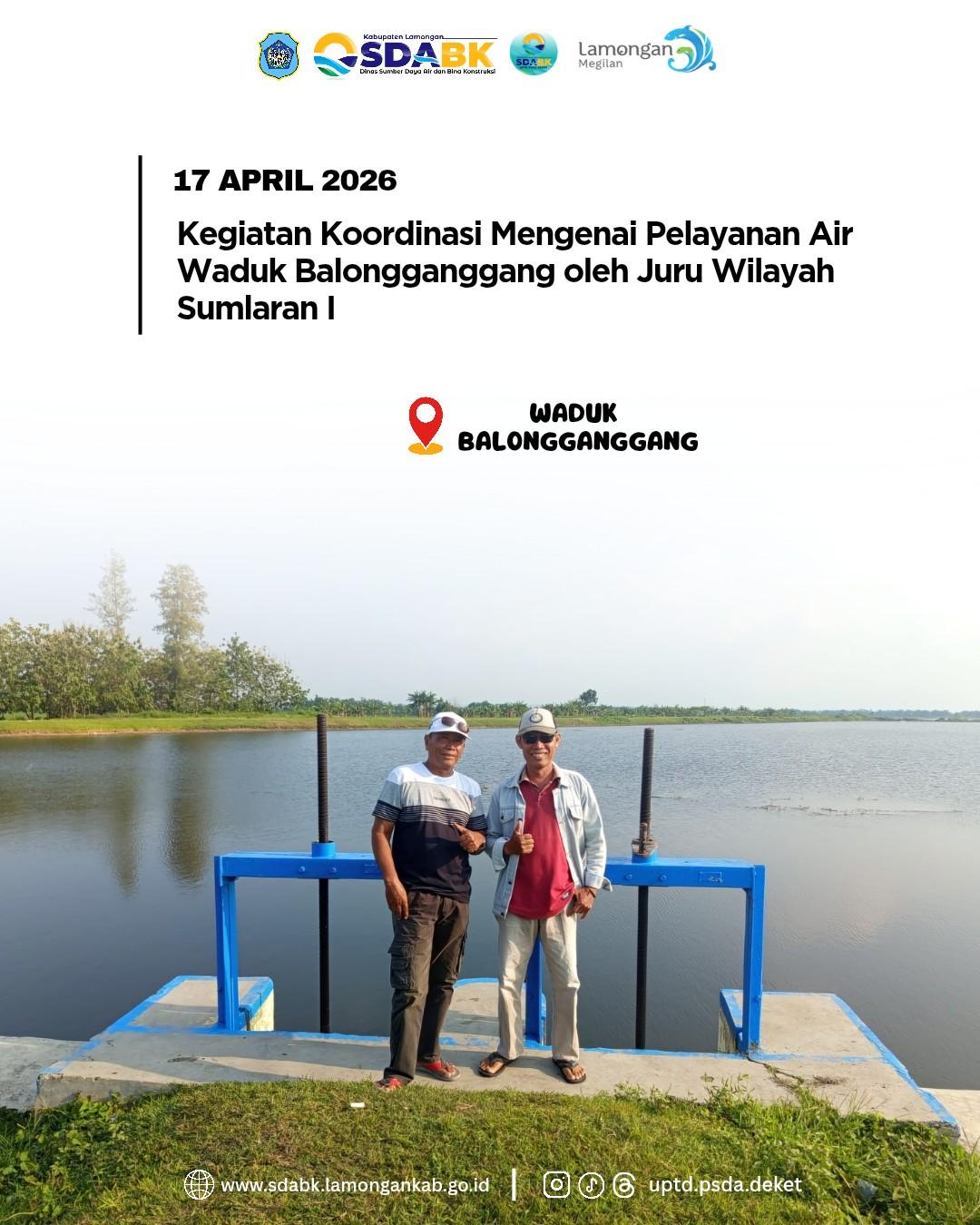 Foto: Kegiatan Koordinasi Pelayanan Air Waduk Balongganggang oleh Juru Wilayah Sumlaran I