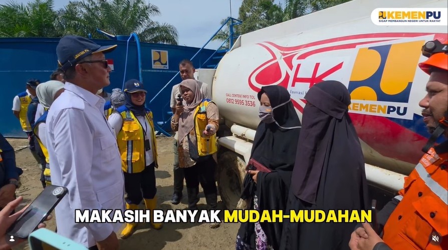 Foto: Menteri Pekerjaan Umum meninjau langsung Sistem Penyediaan Air Minum (SPAM) Rantau di Aceh Tamiang pada Rabu, 31 Desember 2025.
