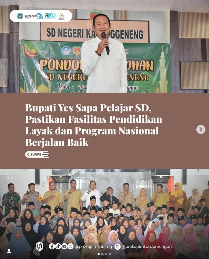 Foto: Bupati Yes Sapa Pelajar SD, Pastikan Fasilitas Pendidikan Layak dan Program Nasional Berjalan Baik