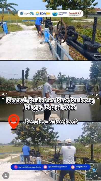 Foto: Monitoring dan Evaluasi (Monev) sekaligus pembukaan pintu pembuang di Rawa Kwanon.