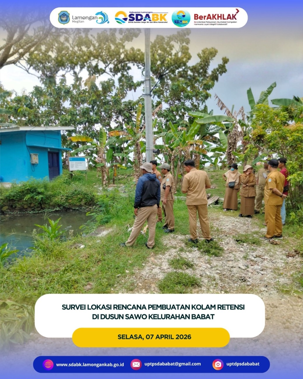 Foto: Survei Lokasi Rencana Pembangunan Kolam Retensi di Dusun Sawo, Kelurahan Babat