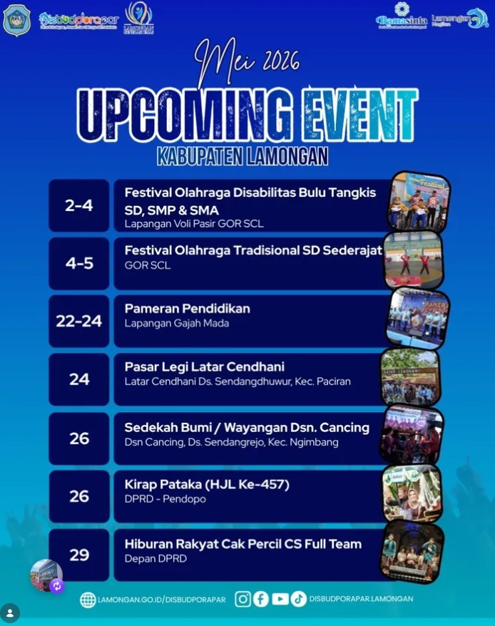 Foto: Mei 2026 siap jadi bulannya event seru di Lamongan!