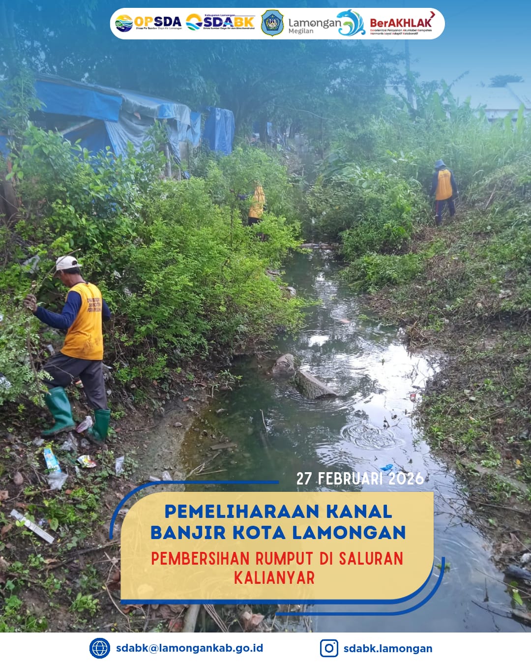 Foto: PEMELIHARAAN KANAL BANJIR KOTA LAMONGAN
