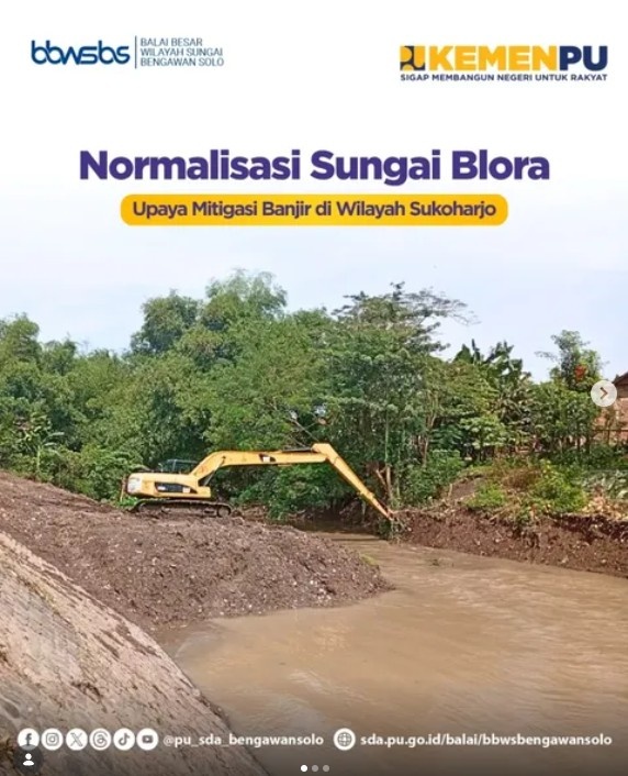 Foto: Normalisasi Muara Sungai Blora di Desa Tambakboyo