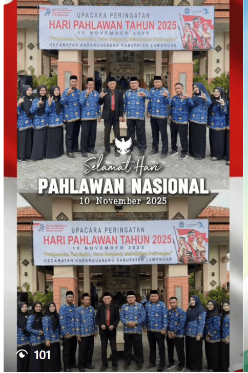 Foto: UPACARA PERINGATAN HARI PAHLAWAN DI HALAM KANTOR KECAMATAN KARANGGENENG