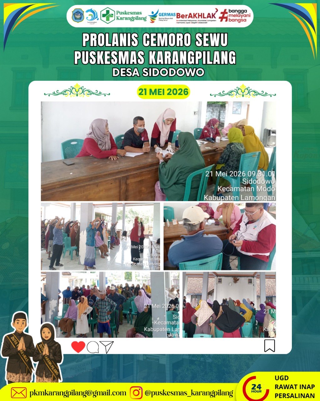 Prolanis Cemoro Sewu Puskesmas Karangpilang Desa Sidodowo