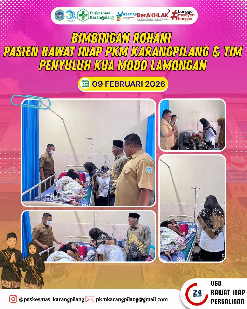 Foto: Bimbingan Rohani Pasien Rawat Inap PKM Karangpilang Bersama Tim Penyuluh KUA Modo Lamongan