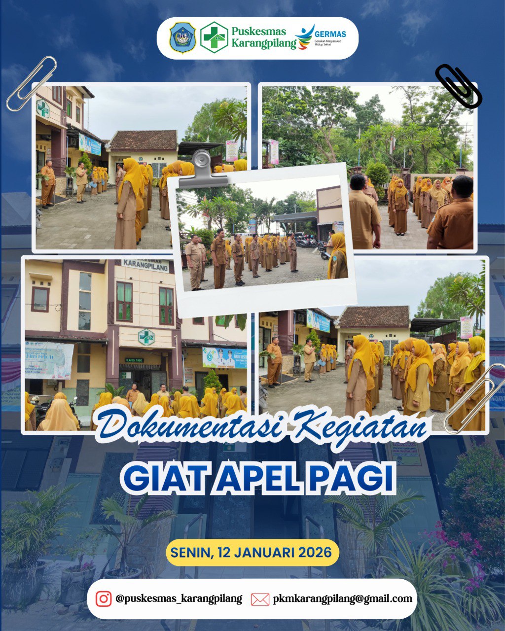 Foto: Apel Pagi sebagai Wujud Disiplin dan Komitmen Pelayanan Puskesmas Karangpilang